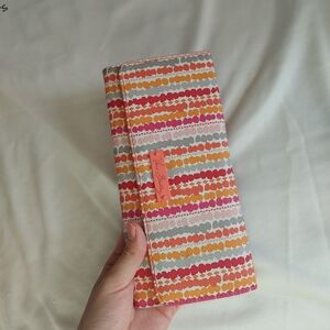 Vera Bradley faux leather coral pink stripe wallet